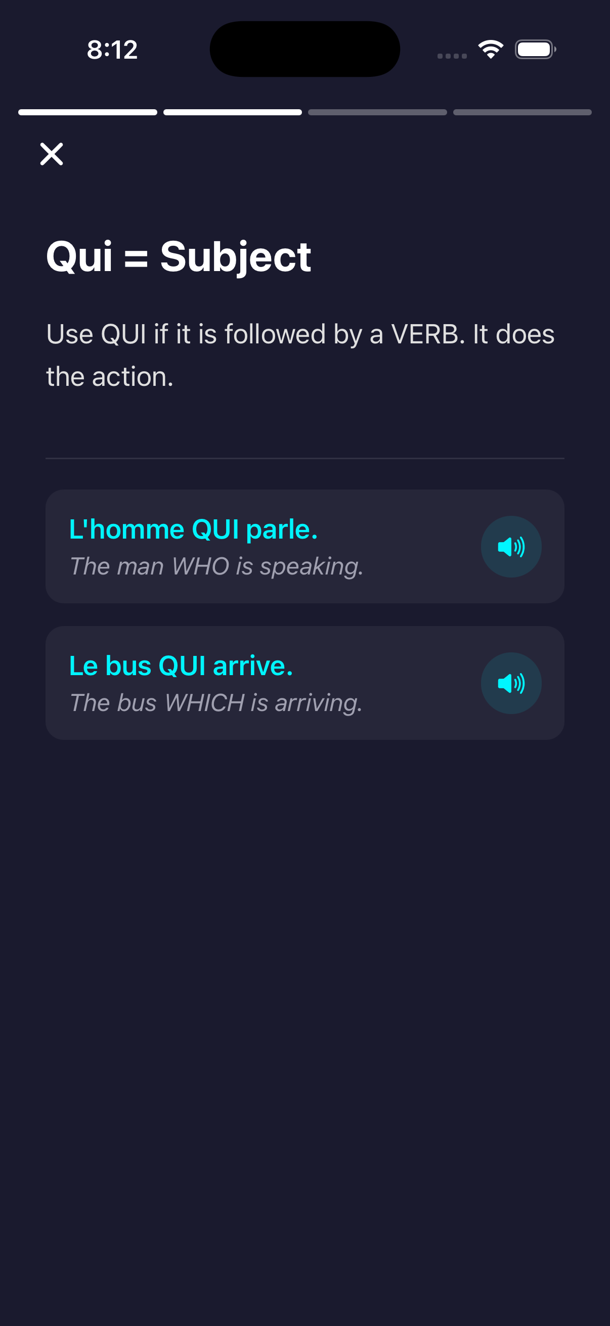 Short grammar lesson slide